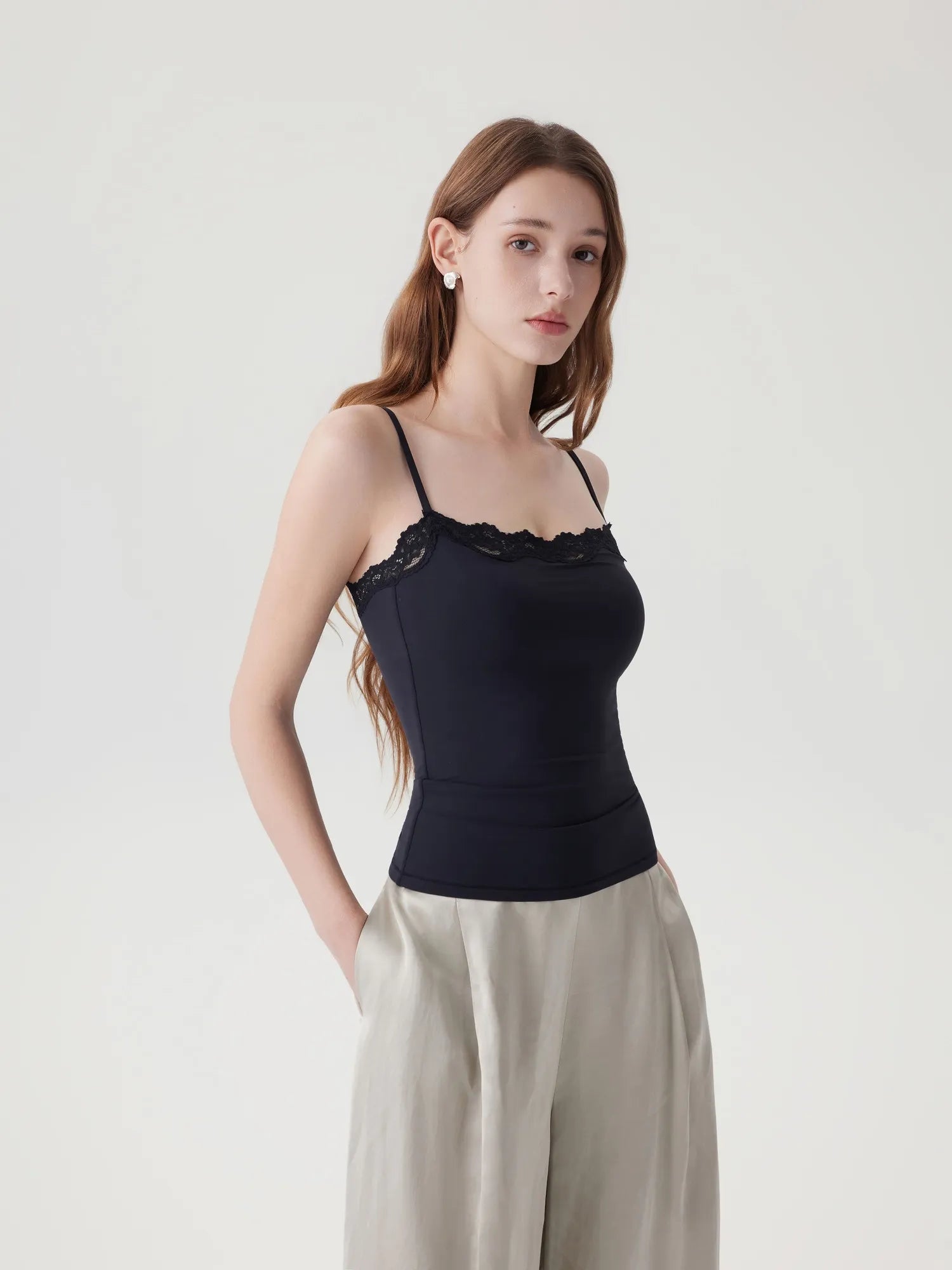 Double Lined Lace Cami Tank Top