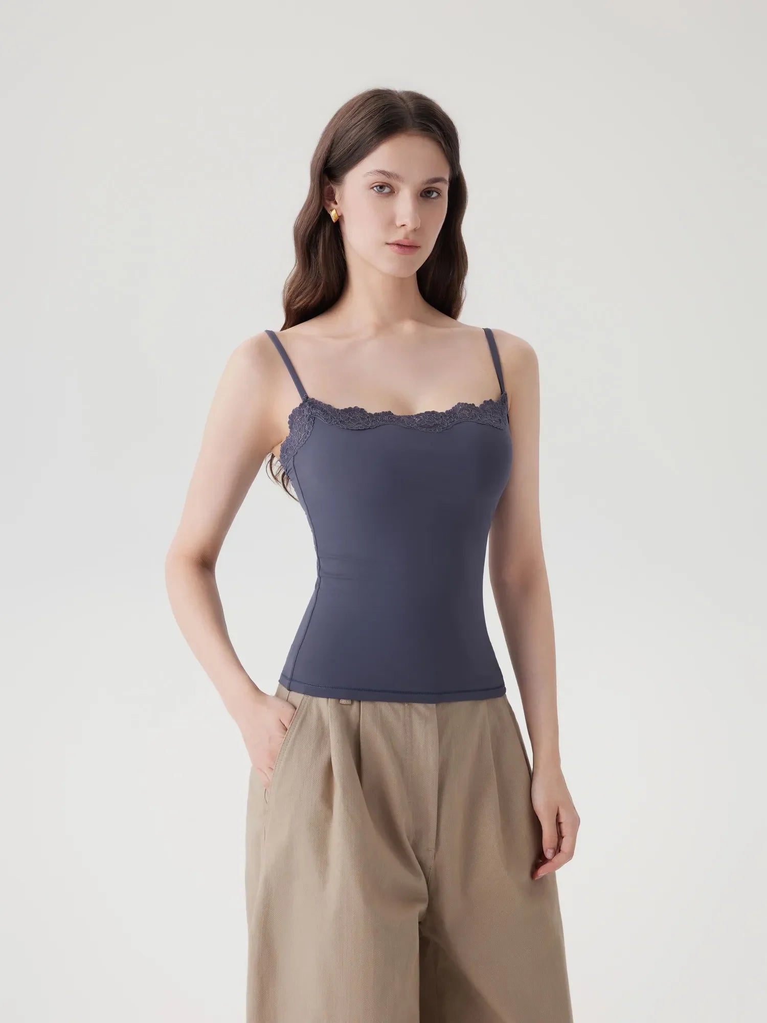 Double Lined Lace Cami Tank Top