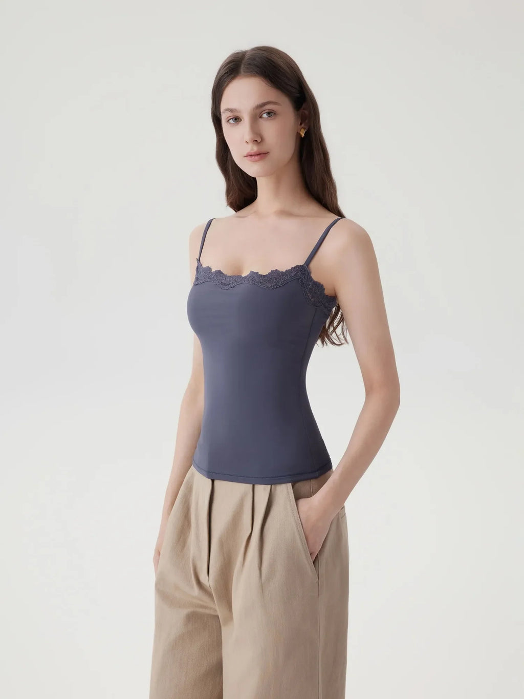 Double Lined Lace Cami Tank Top