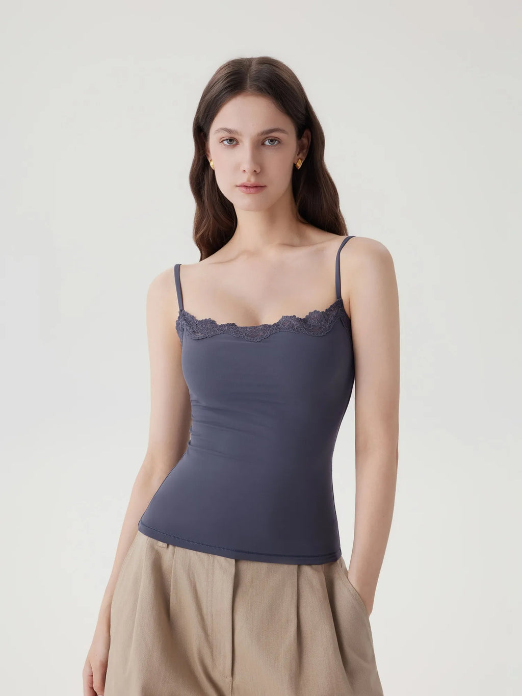Double Lined Lace Cami Tank Top
