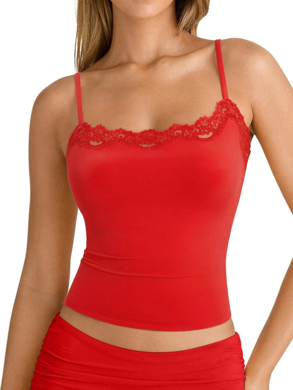 Double Lined Lace Cami Tank Top