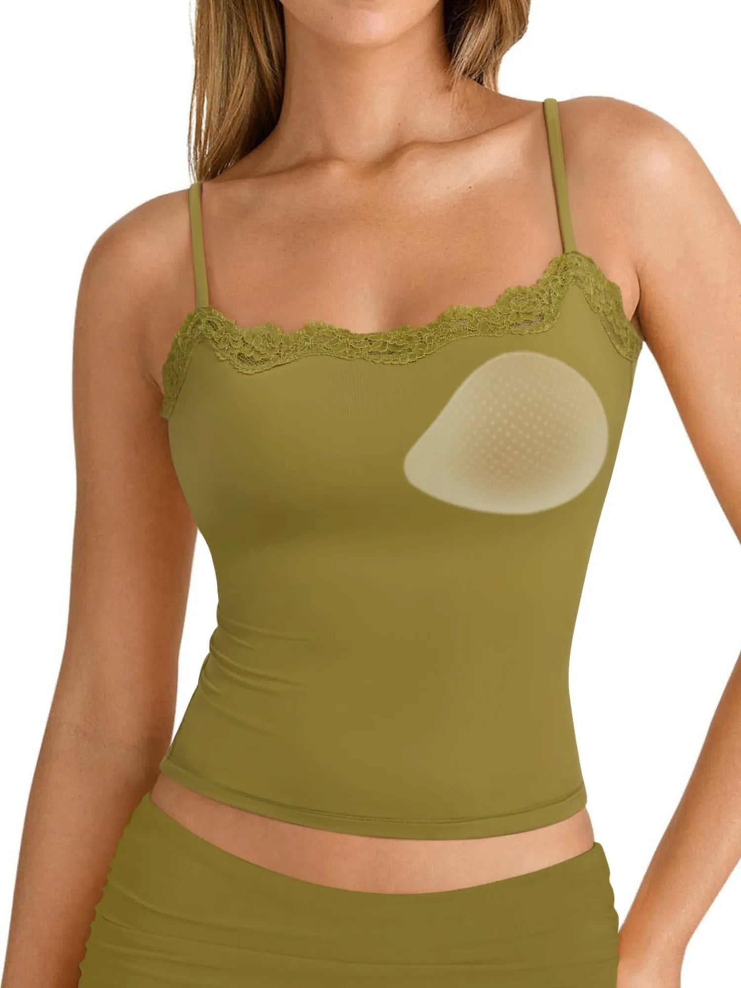 Double Lined Lace Cami Tank Top