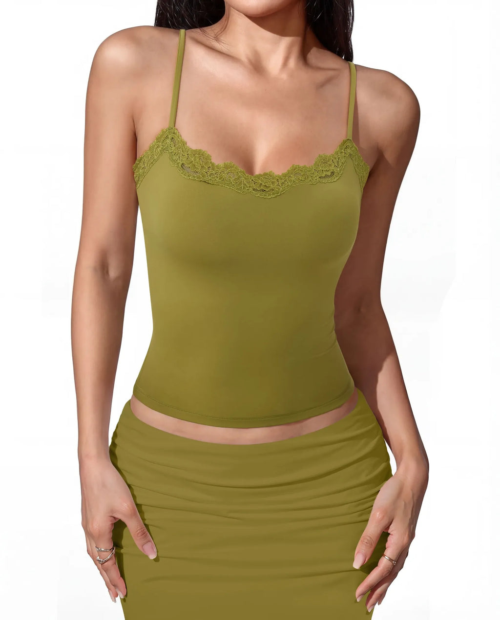 Double Lined Lace Cami Tank Top