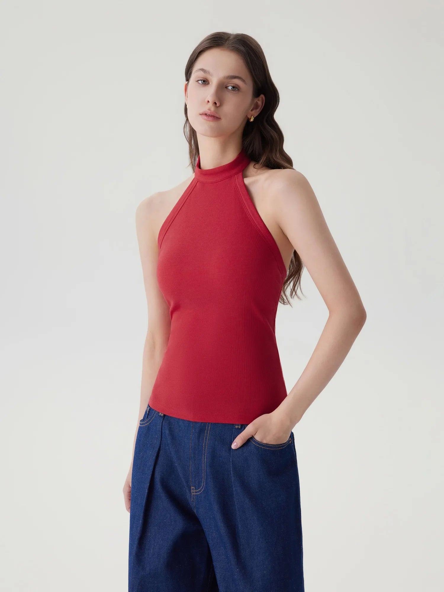 Halter Backless High Neck Tank Tops