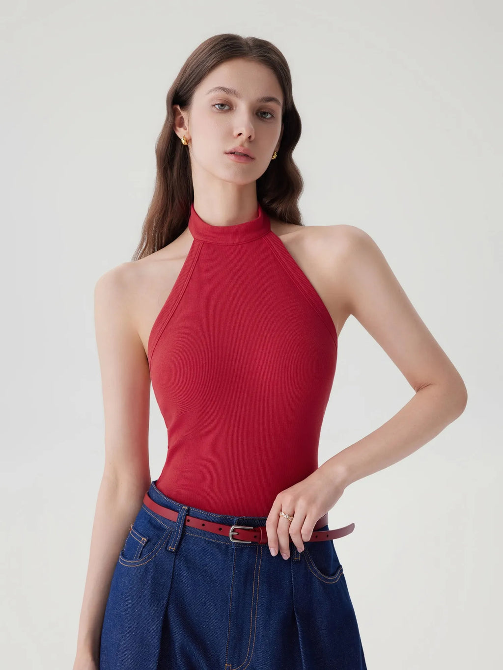 Halter Backless High Neck Tank Tops