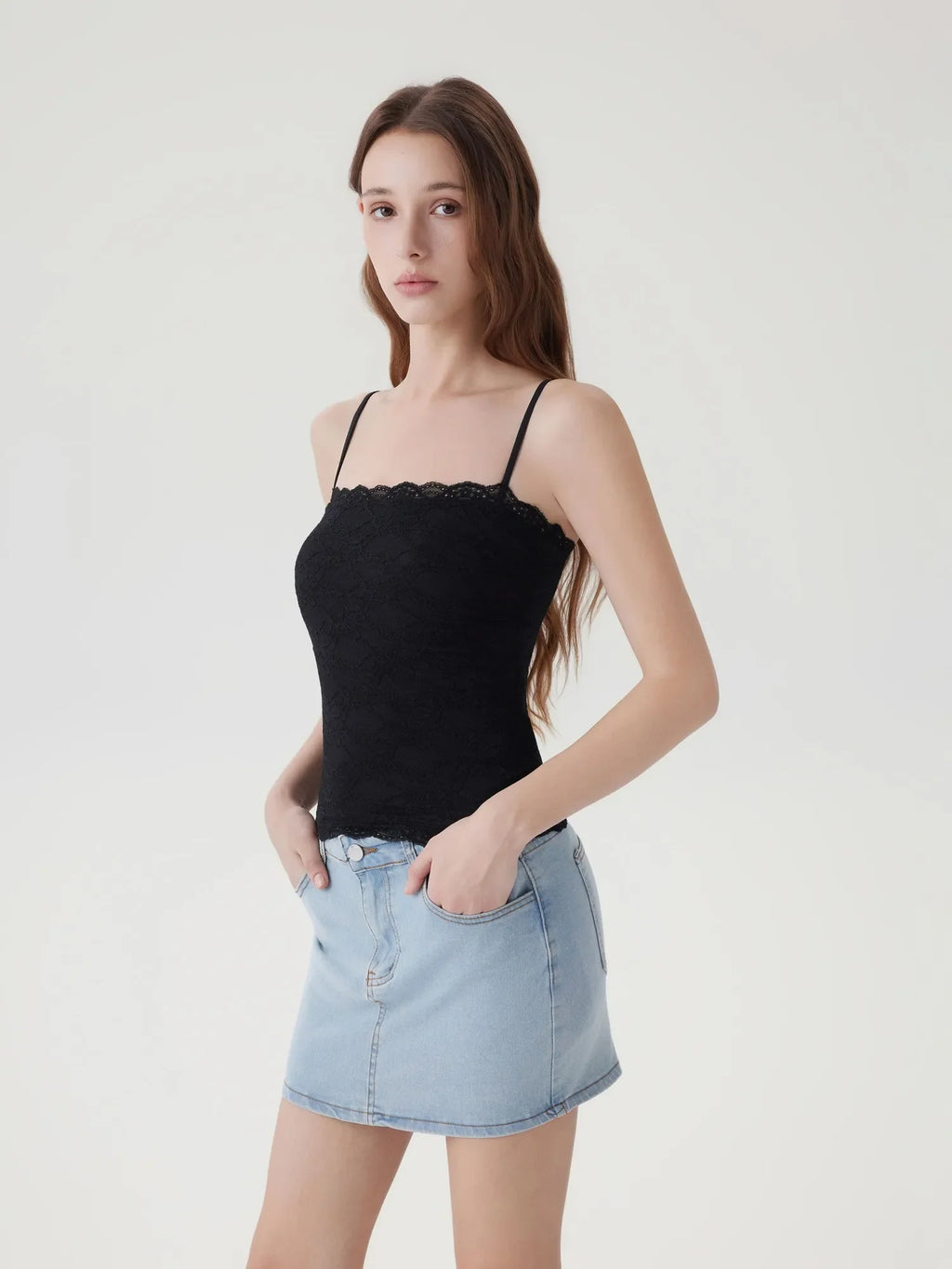 Lace Double Lined Y2K Tank Tops