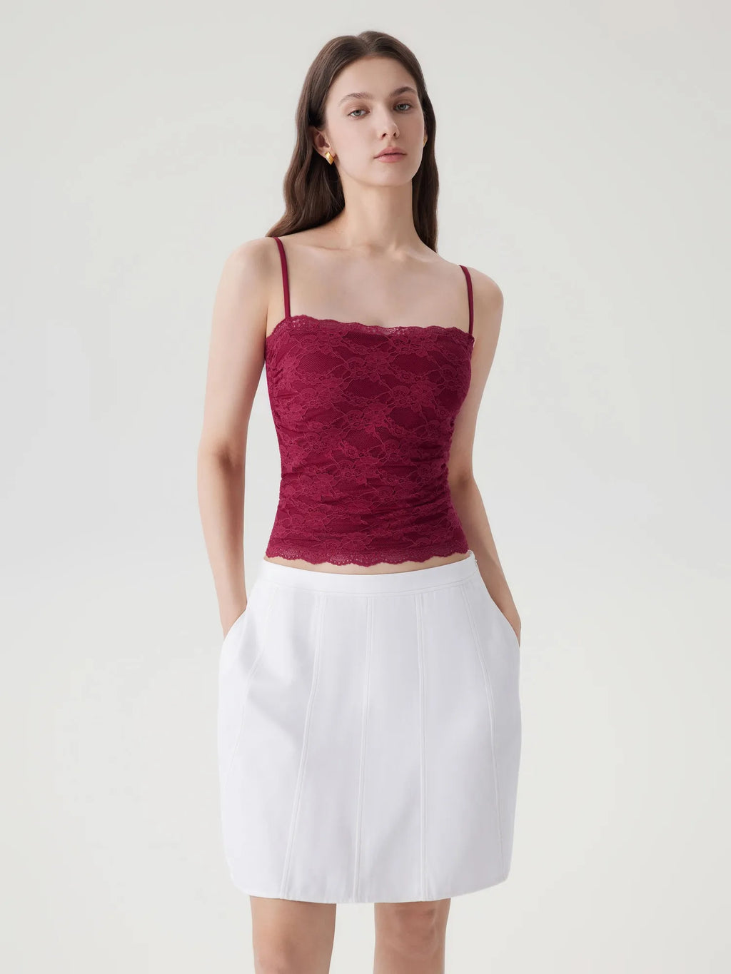 Lace Double Lined Y2K Tank Tops
