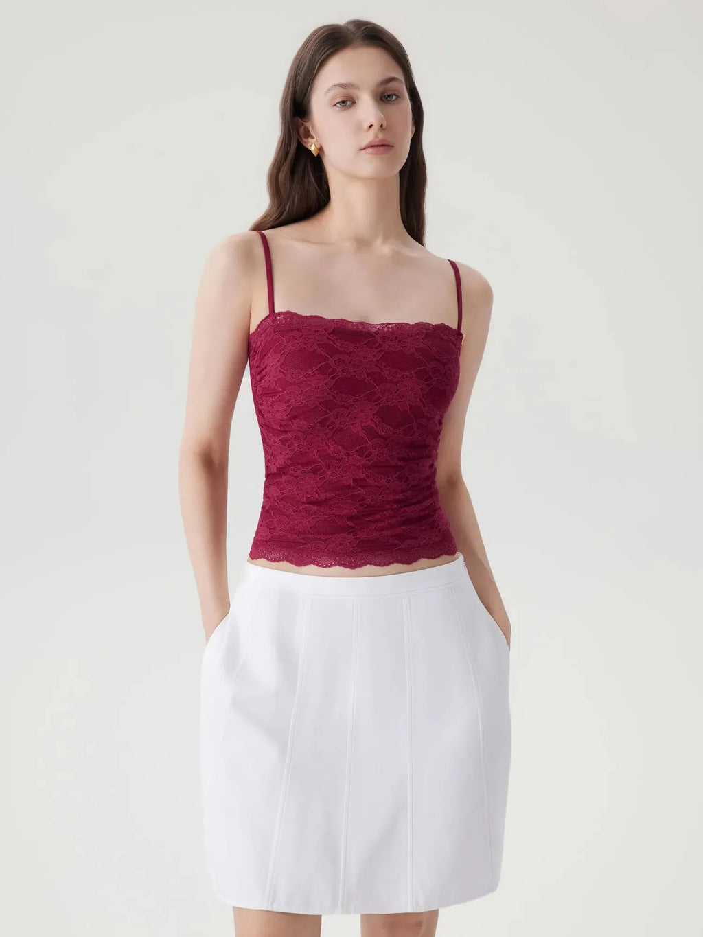 Lace Double Lined Y2K Tank Tops