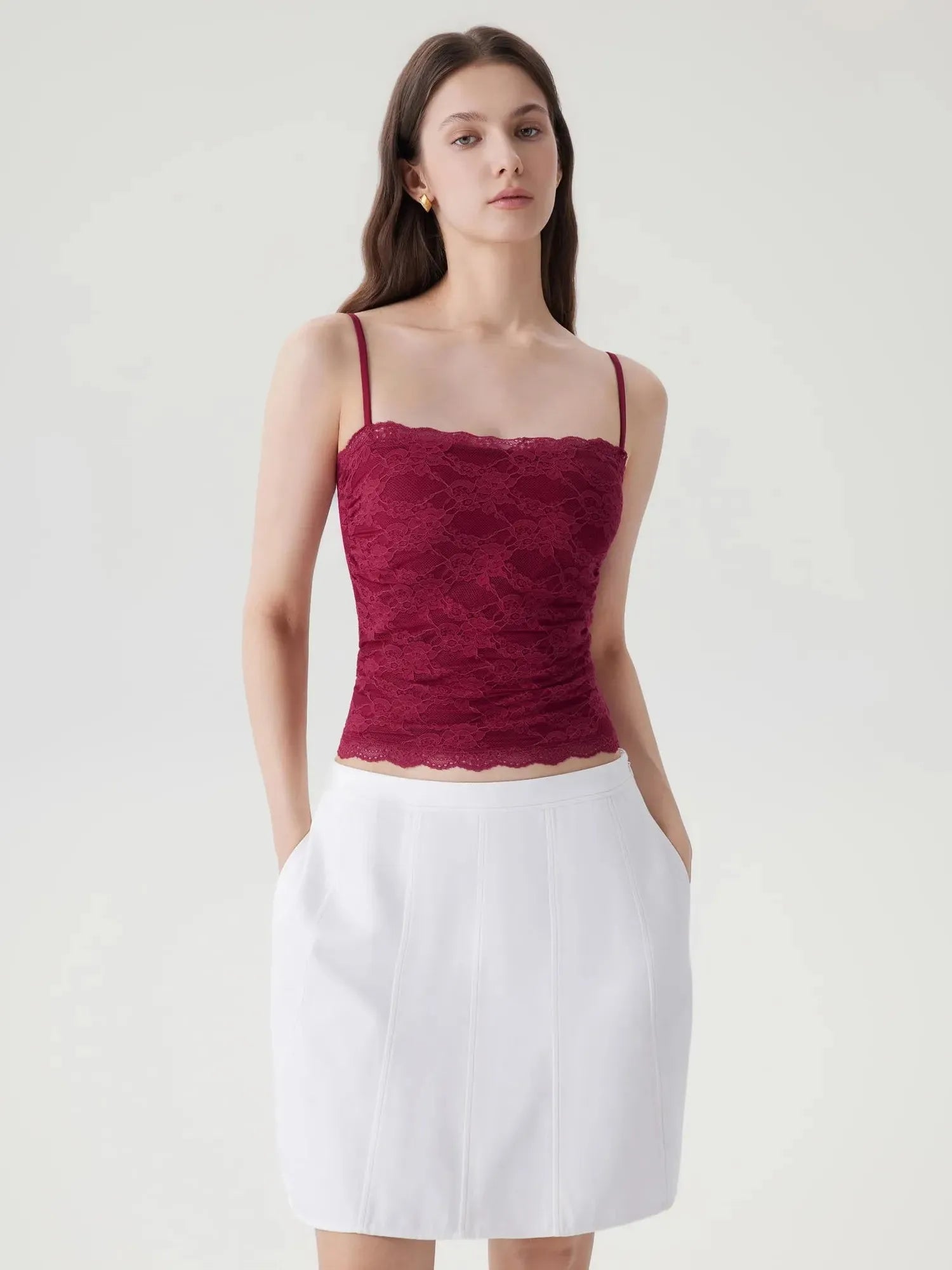 Lace Double Lined Y2K Tank Tops
