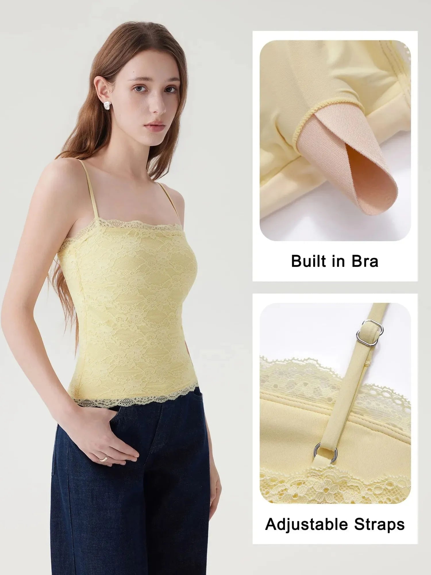 Lace Double Lined Y2K Tank Tops