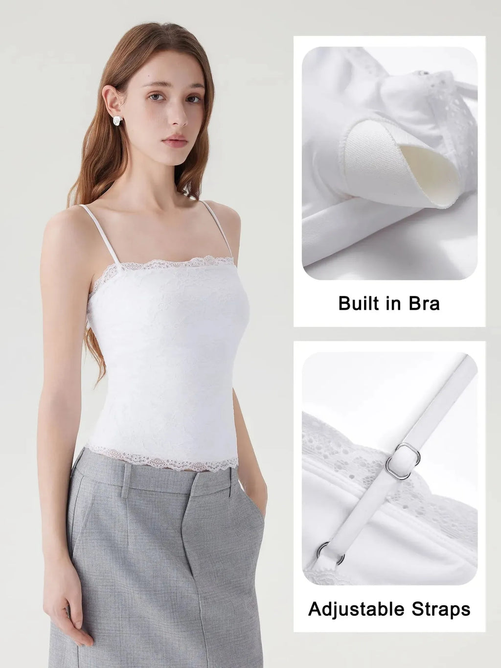 Lace Double Lined Y2K Tank Tops