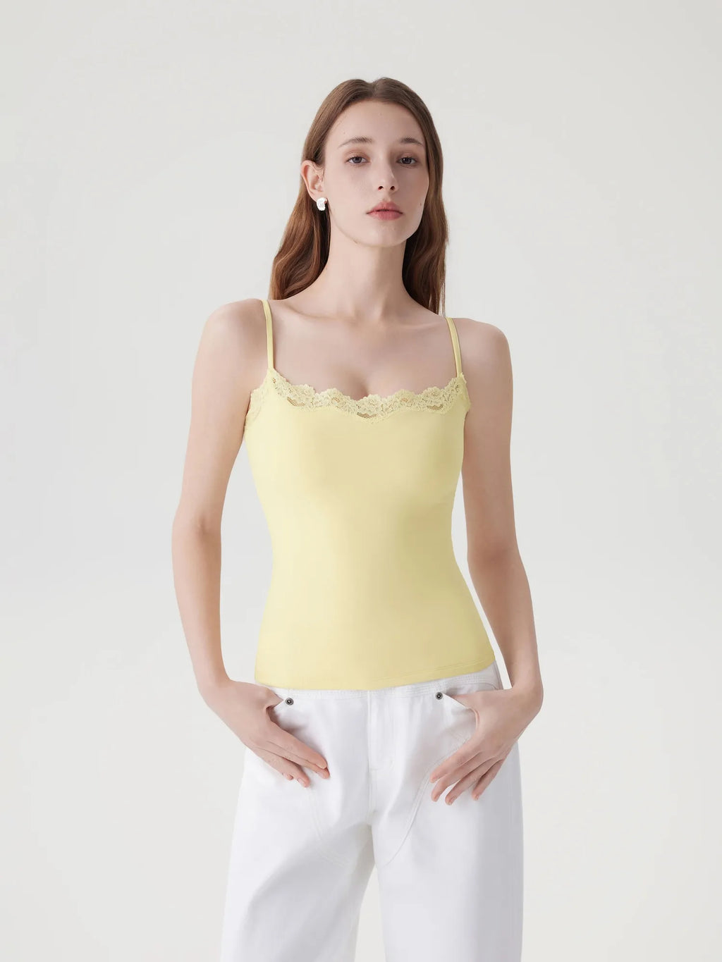 Double Lined Lace Cami Tank Top