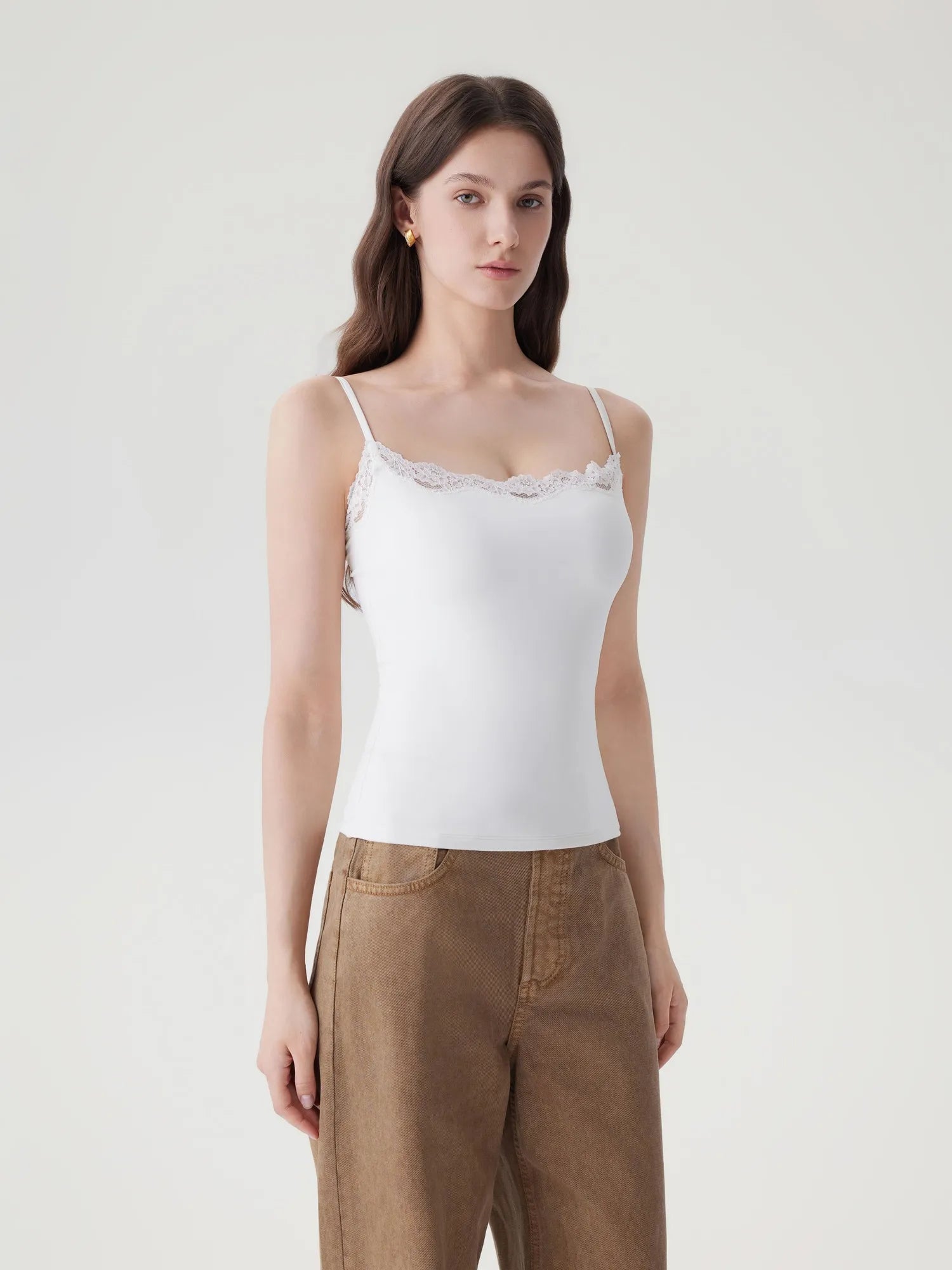 Double Lined Lace Cami Tank Top