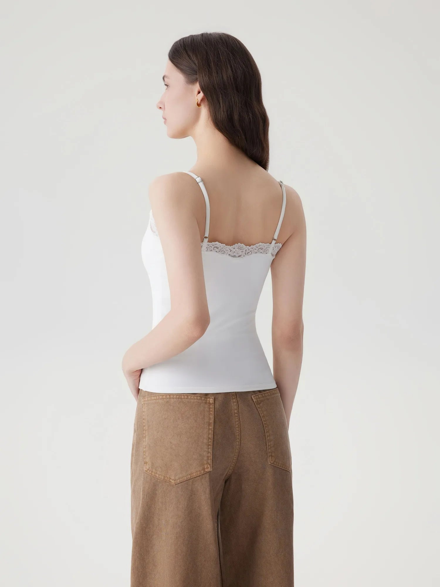 Double Lined Lace Cami Tank Top