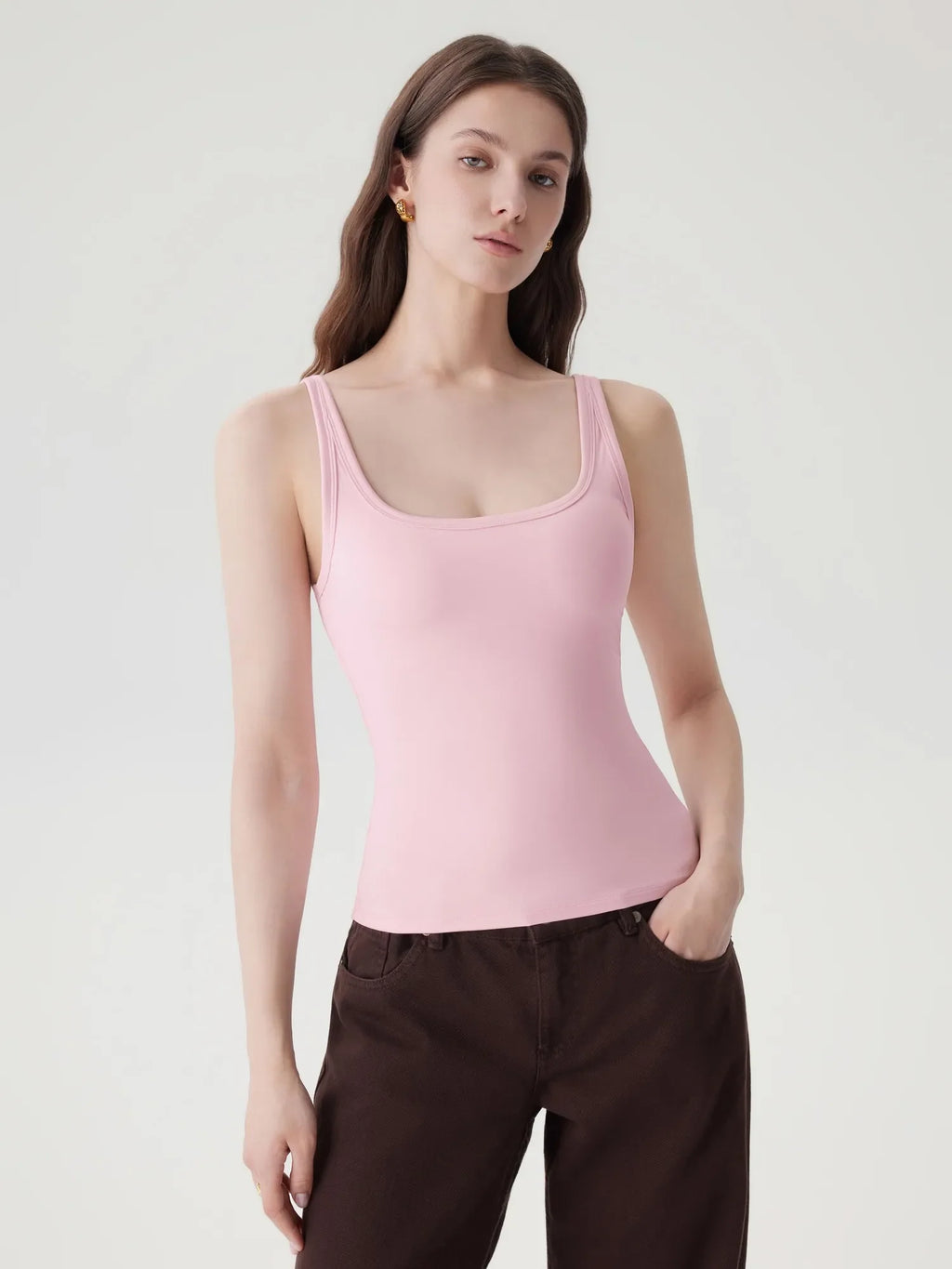 Scoop Neck Double Lined Tank Tops