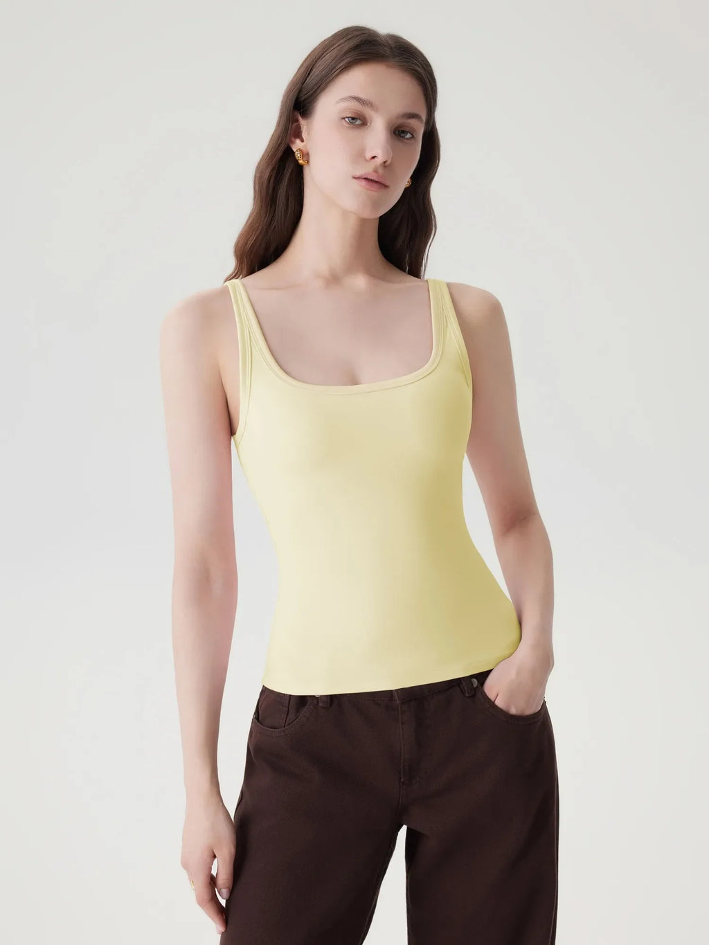 Scoop Neck Double Lined Tank Tops