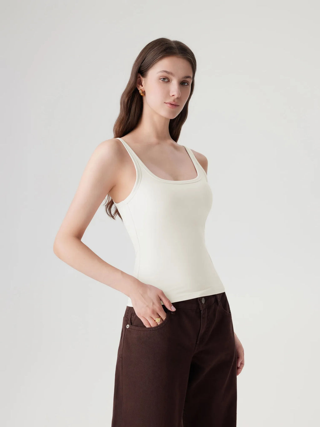 Scoop Neck Double Lined Tank Tops