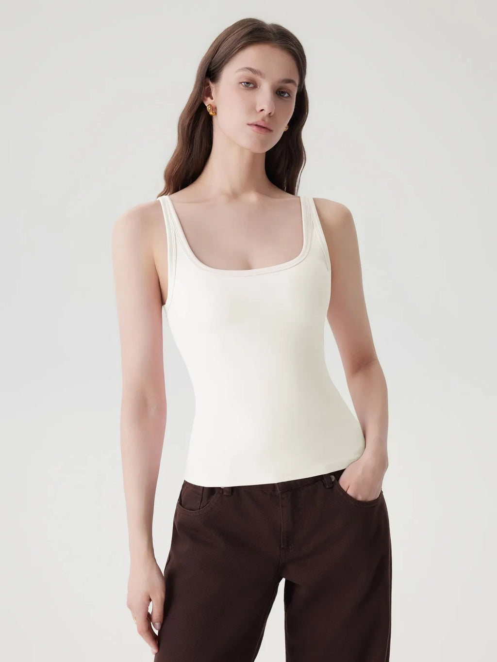 Scoop Neck Double Lined Tank Tops