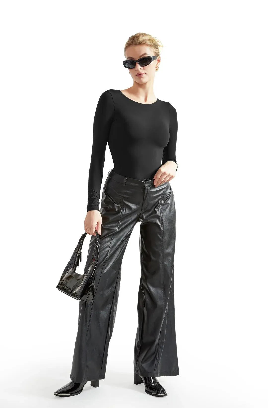 Flash Sales - Buttery Soft Crew Neck Bodysuit - Long Sleeve