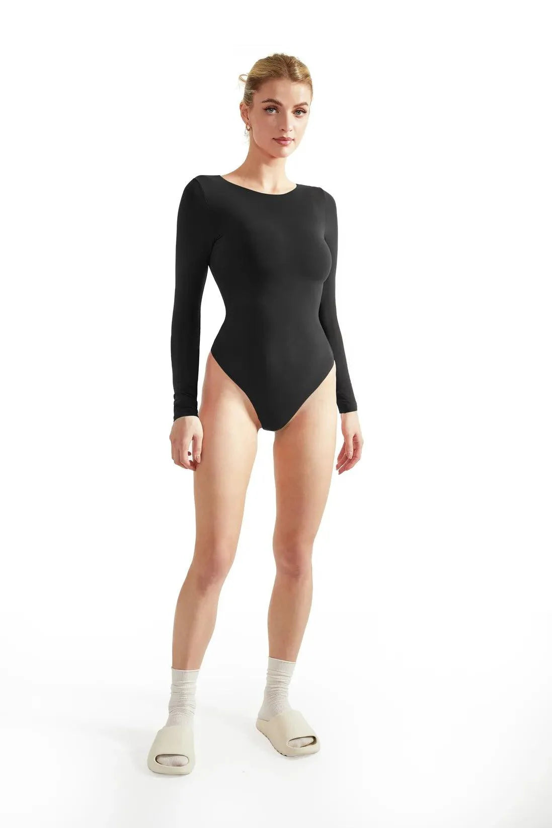 Flash Sales - Buttery Soft Crew Neck Bodysuit - Long Sleeve
