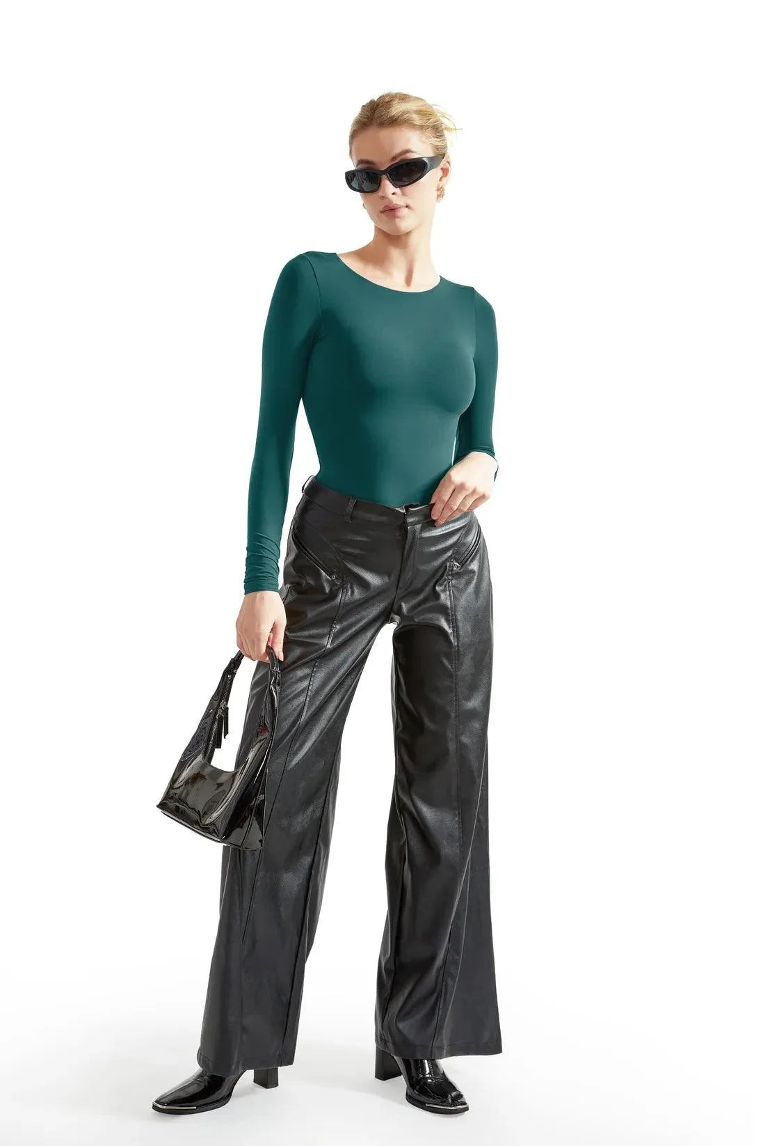 Flash Sales - Buttery Soft Crew Neck Bodysuit - Long Sleeve
