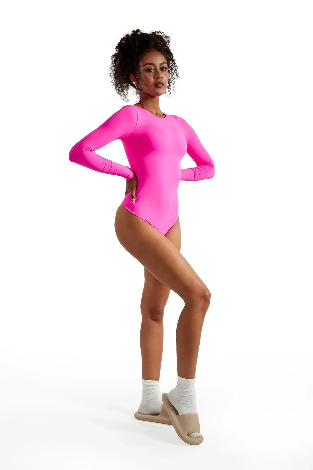 Flash Sales - Buttery Soft Crew Neck Bodysuit - Long Sleeve