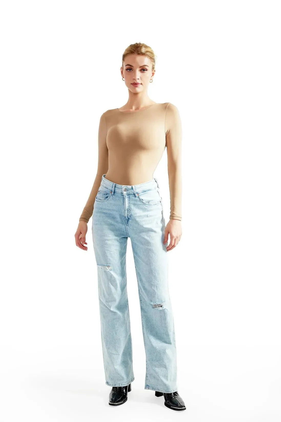 Flash Sales - Buttery Soft Crew Neck Bodysuit - Long Sleeve