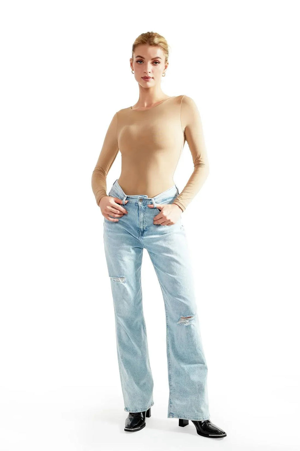 Flash Sales - Buttery Soft Crew Neck Bodysuit - Long Sleeve