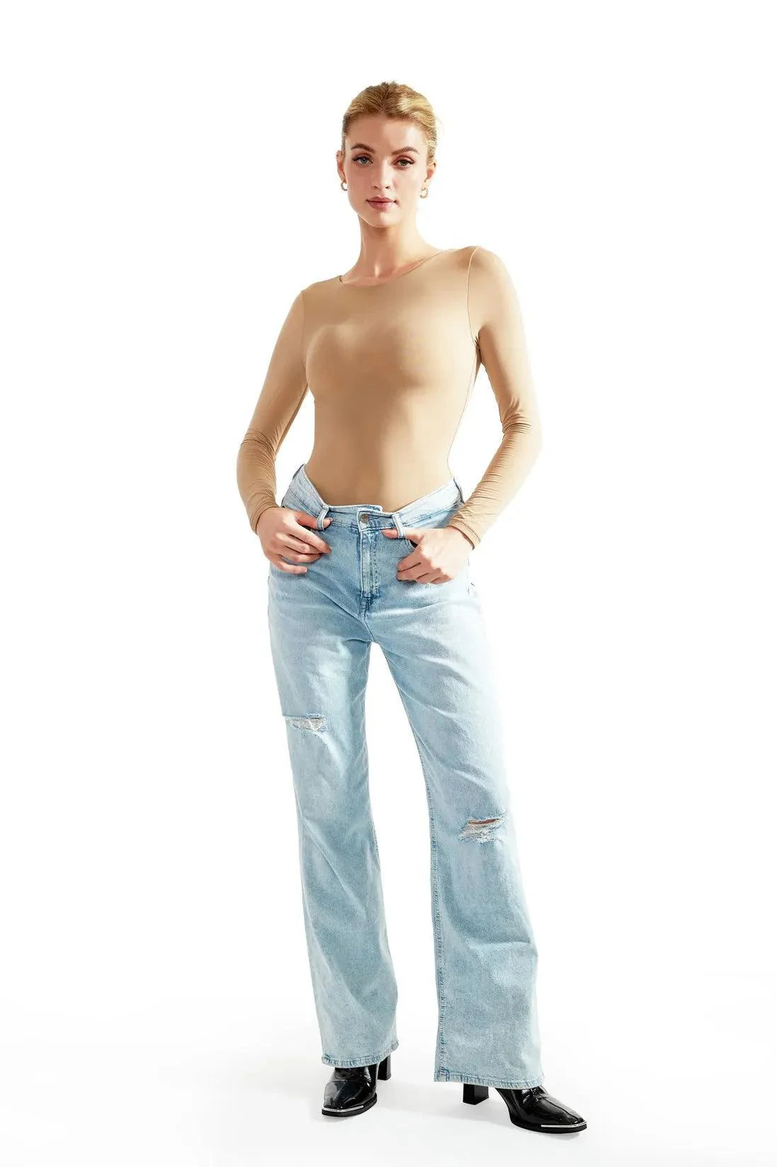 Flash Sales - Buttery Soft Crew Neck Bodysuit - Long Sleeve