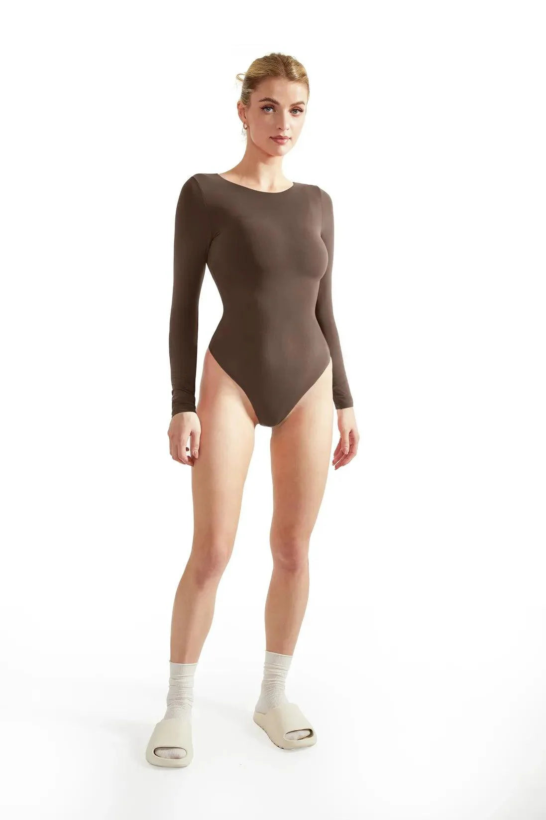 Flash Sales - Buttery Soft Crew Neck Bodysuit - Long Sleeve