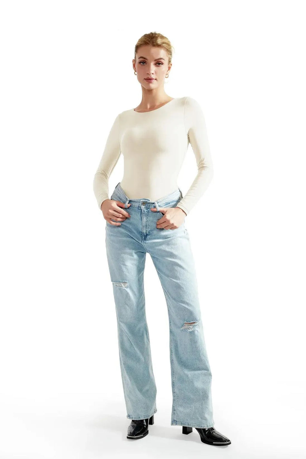 Flash Sales - Buttery Soft Crew Neck Bodysuit - Long Sleeve