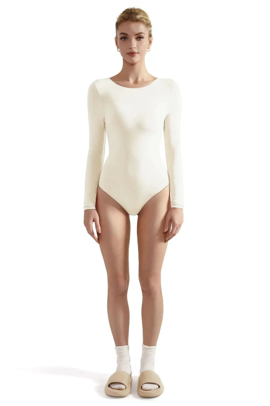Flash Sales - Buttery Soft Crew Neck Bodysuit - Long Sleeve