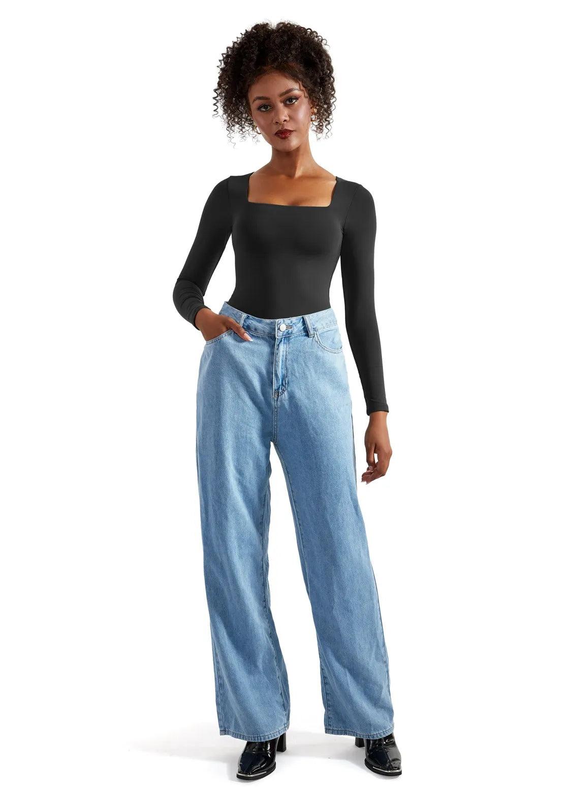 Flash Sales - Buttery Soft Square Neck Bodysuit - Long Sleeve