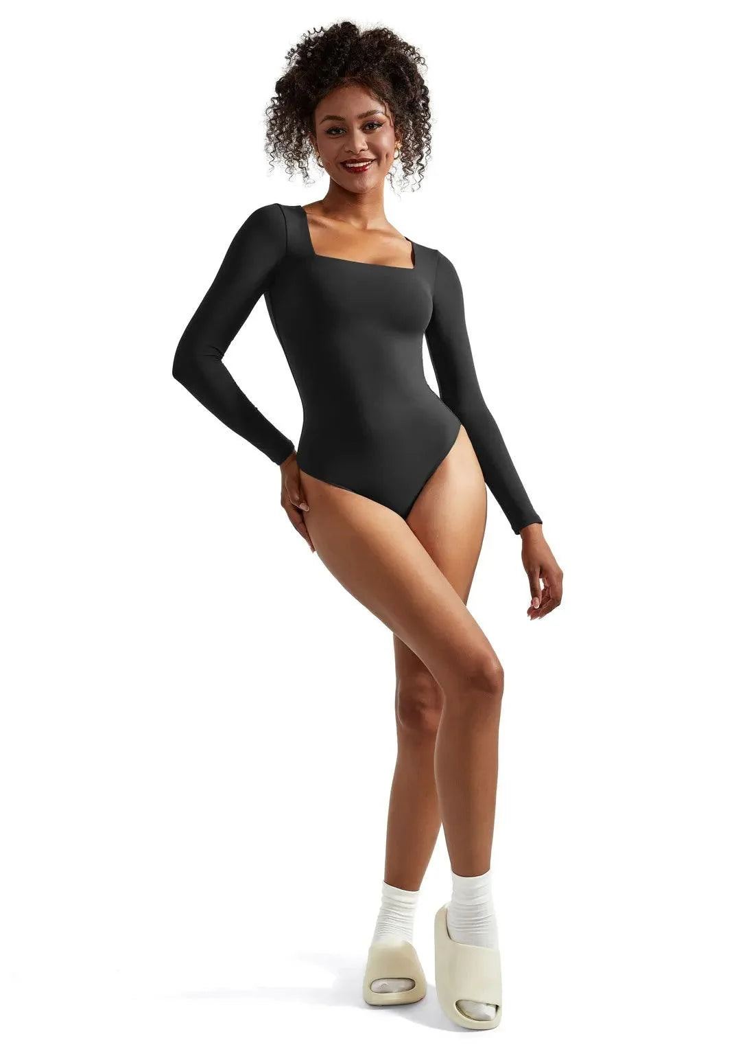 Flash Sales - Buttery Soft Square Neck Bodysuit - Long Sleeve