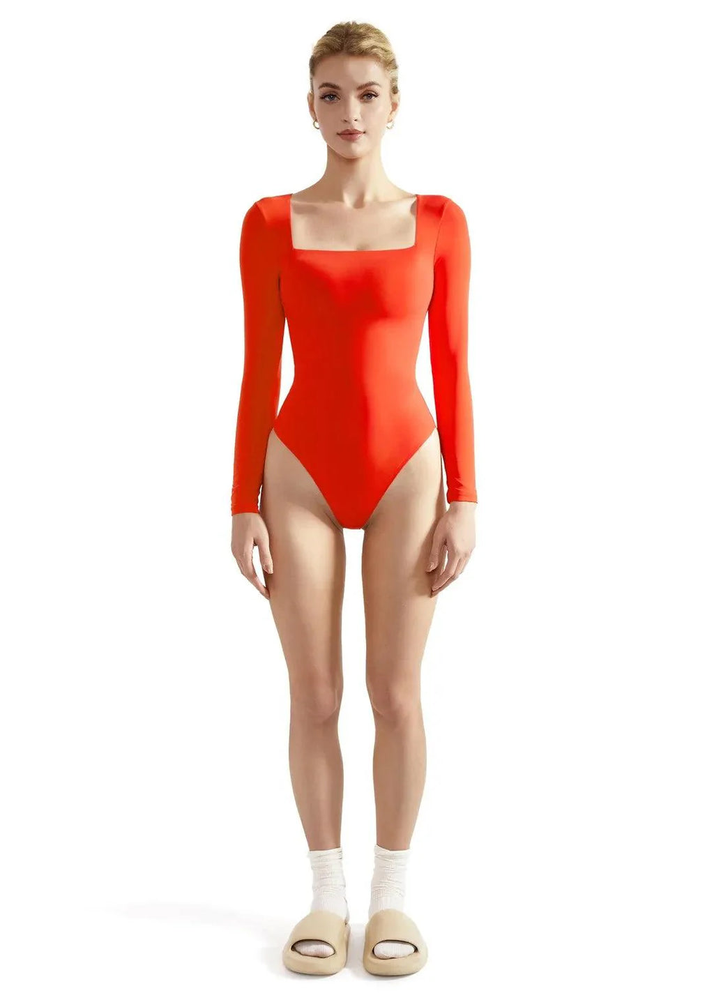 Flash Sales - Buttery Soft Square Neck Bodysuit - Long Sleeve