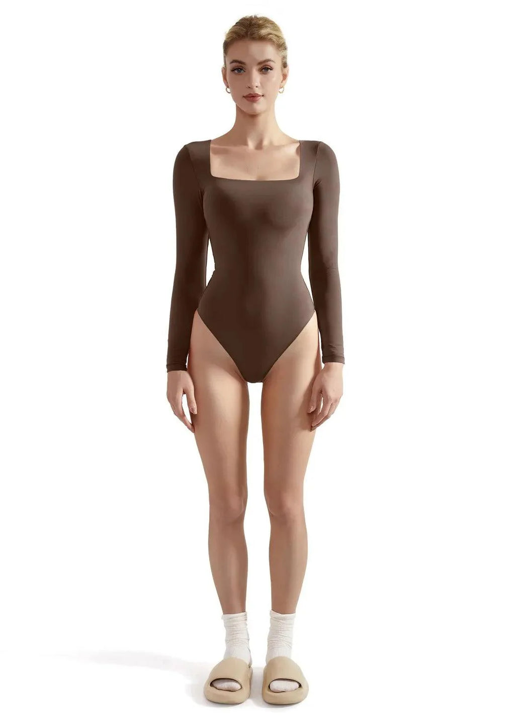 Flash Sales - Buttery Soft Square Neck Bodysuit - Long Sleeve