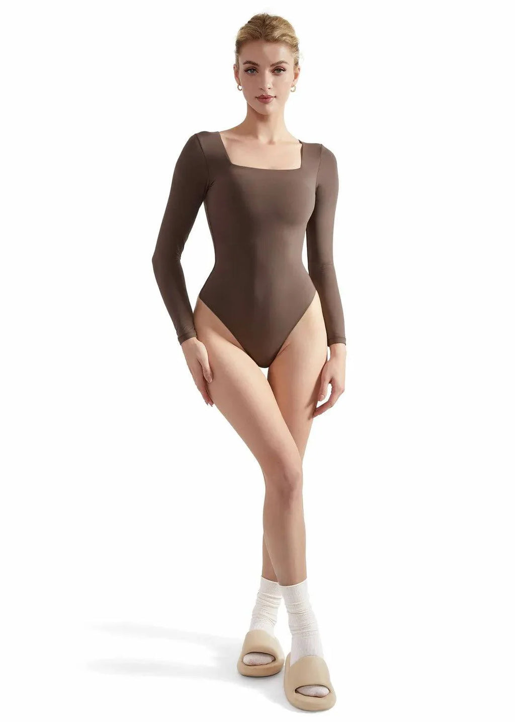 Flash Sales - Buttery Soft Square Neck Bodysuit - Long Sleeve