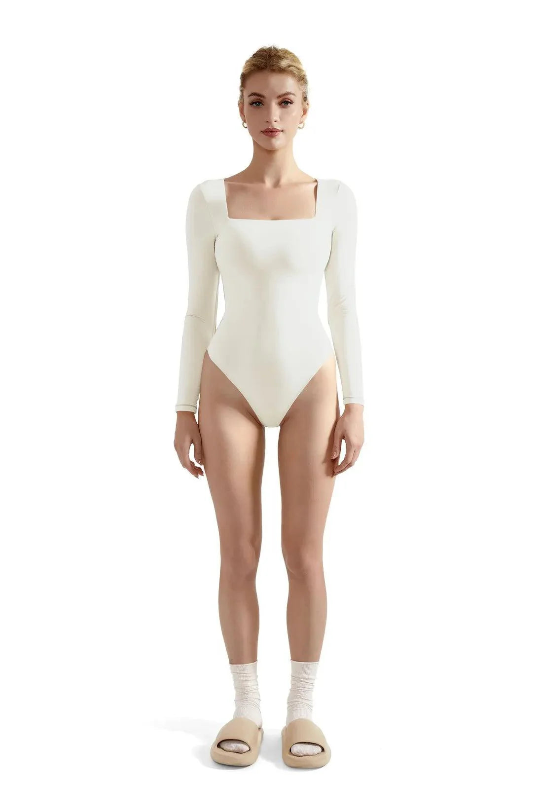 Flash Sales - Buttery Soft Square Neck Bodysuit - Long Sleeve