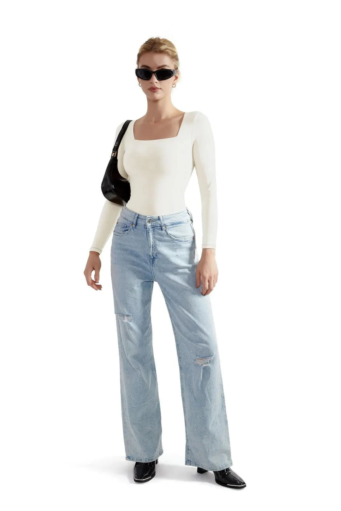 Flash Sales - Buttery Soft Square Neck Bodysuit - Long Sleeve