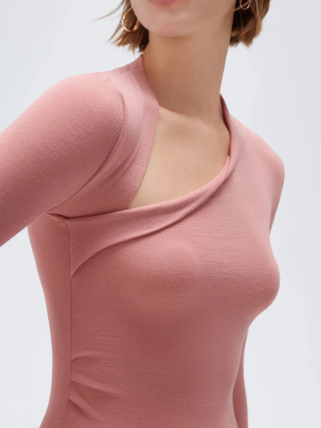 Cloud Cashmere Asymmetric Neck Shirt - Long Sleeve