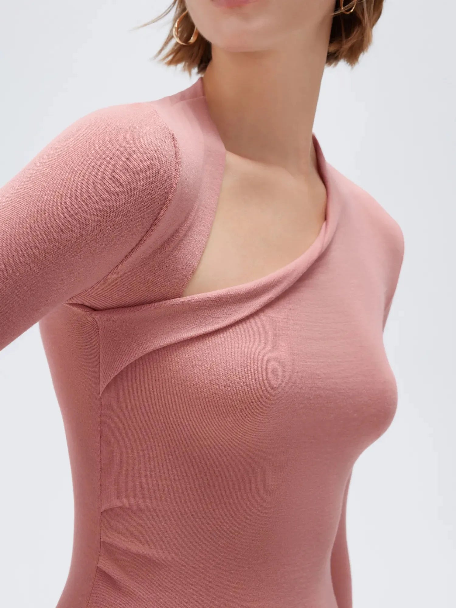 Cloud Cashmere Asymmetric Neck Shirt - Long Sleeve