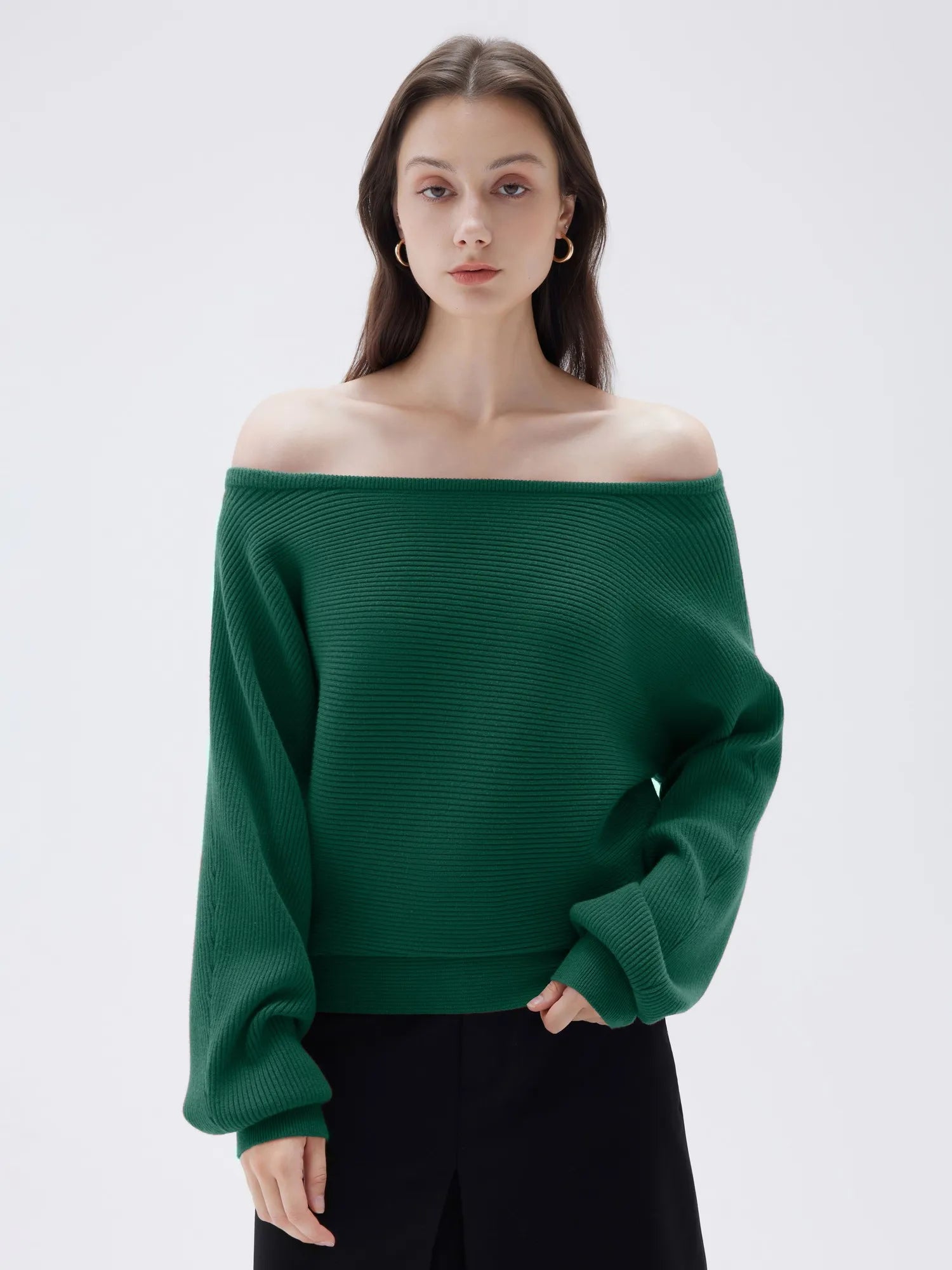 Cashmere Off Shoulder Sweater