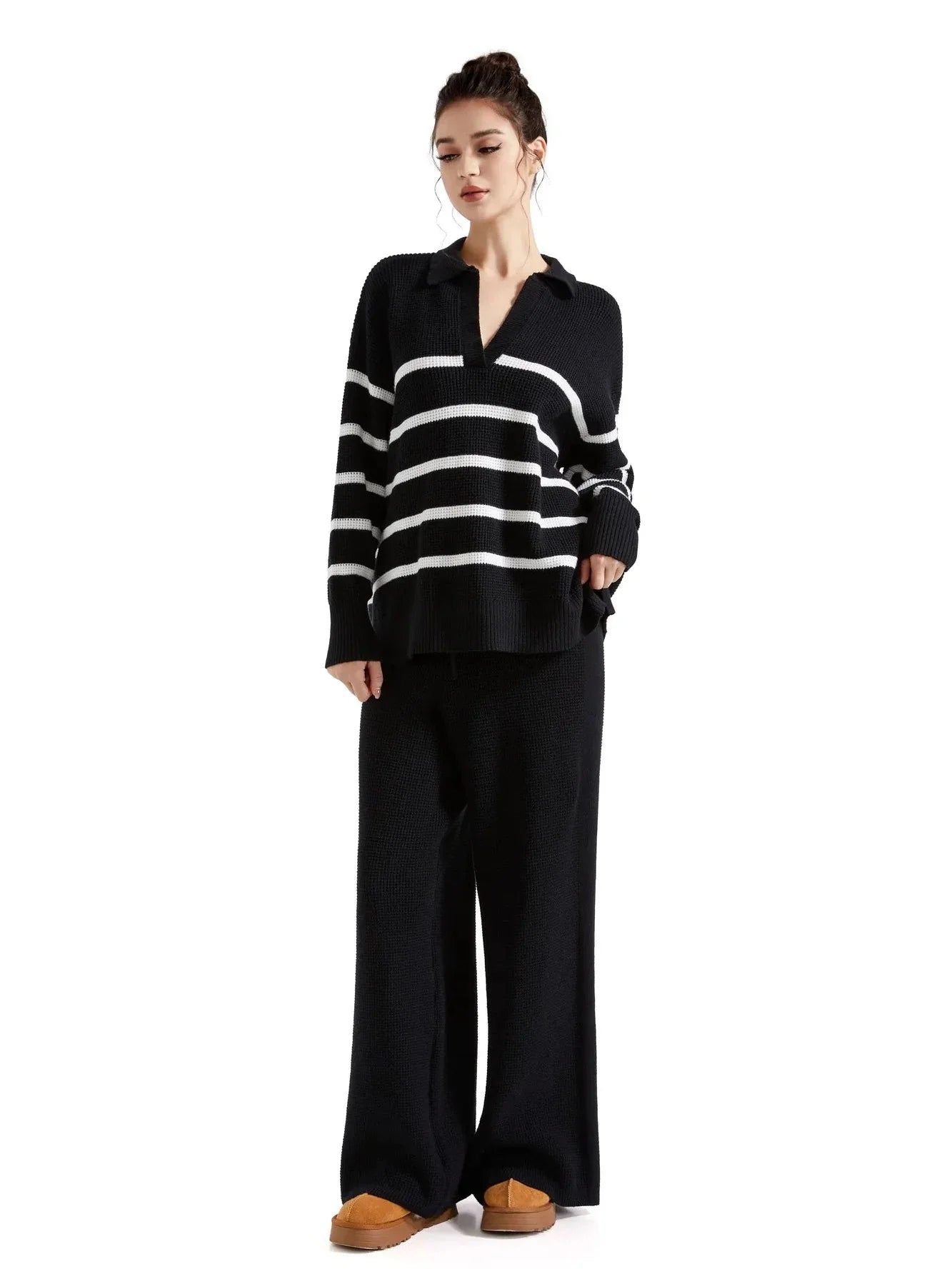 Waffle Knit Sweater Lounge Set
