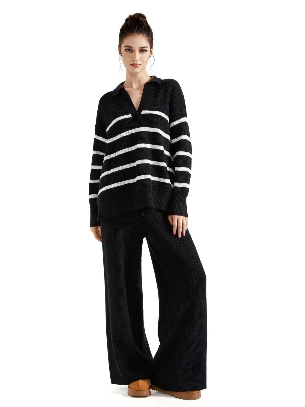 Waffle Knit Sweater Lounge Set