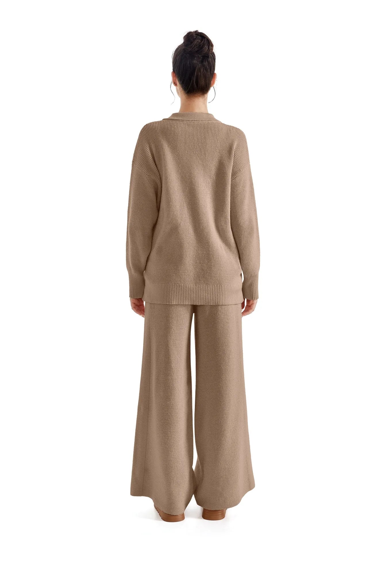 Waffle Knit Sweater Lounge Set