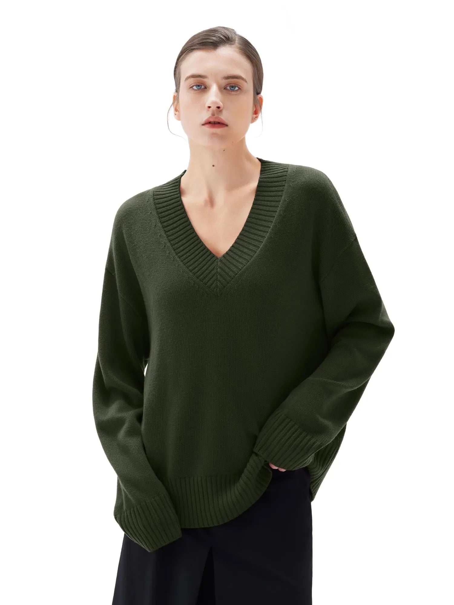 Cashmere Oversized V Neck Sweater