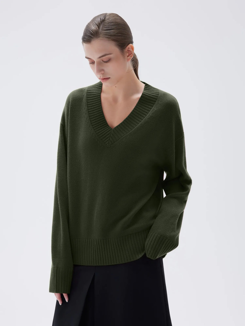 Cashmere Oversized V Neck Sweater