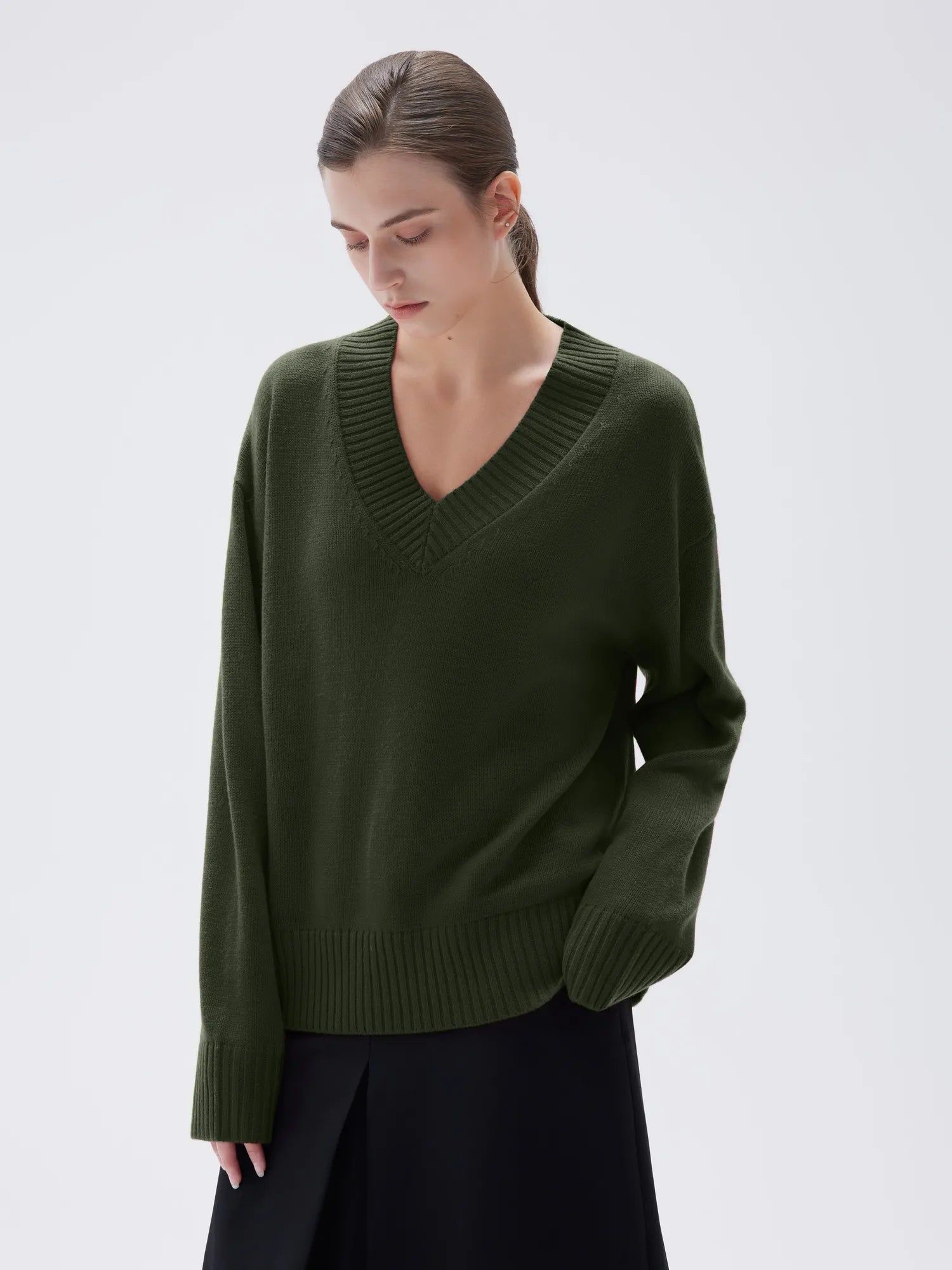 Cashmere Oversized V Neck Sweater