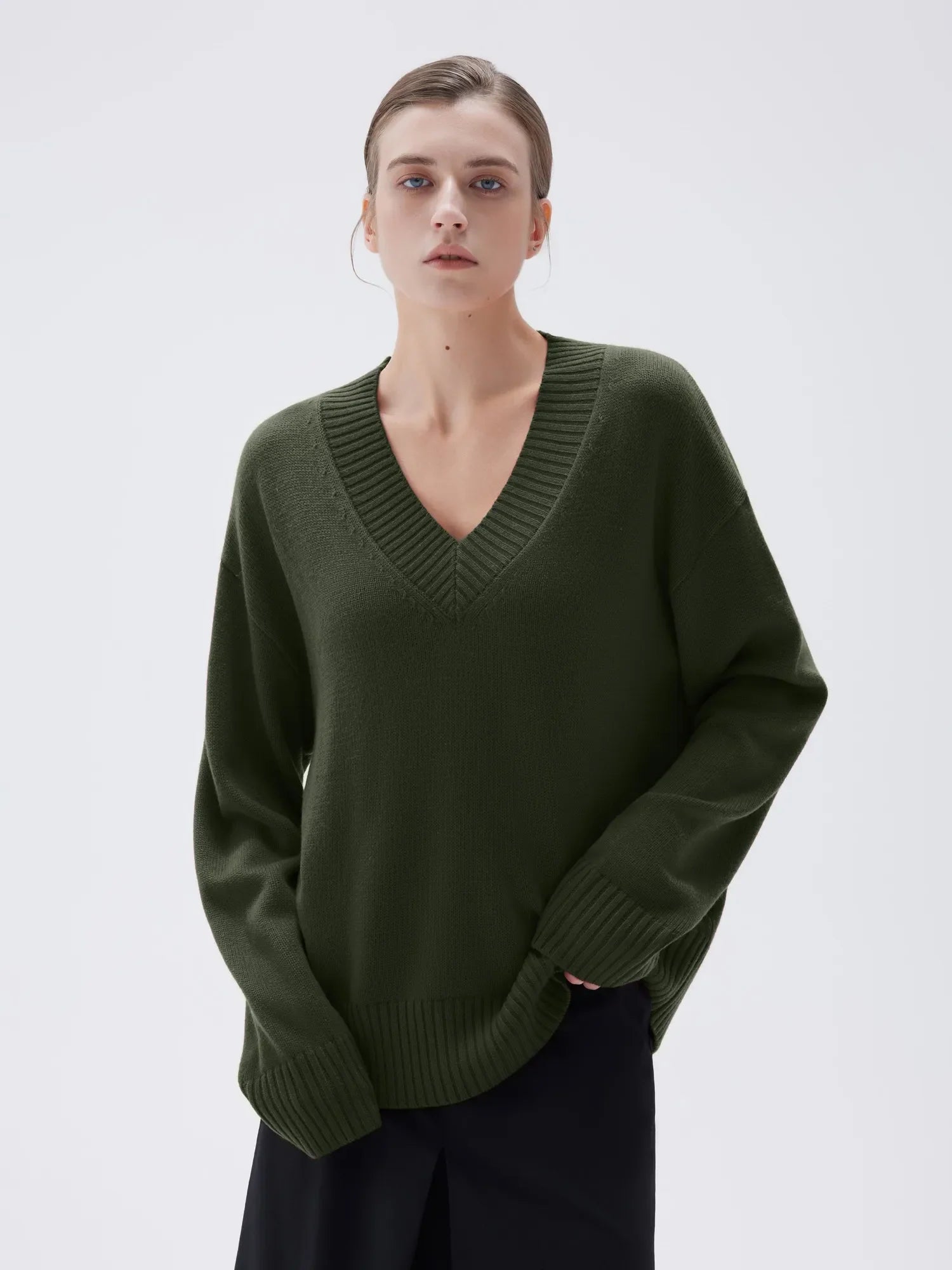 Cashmere Oversized V Neck Sweater