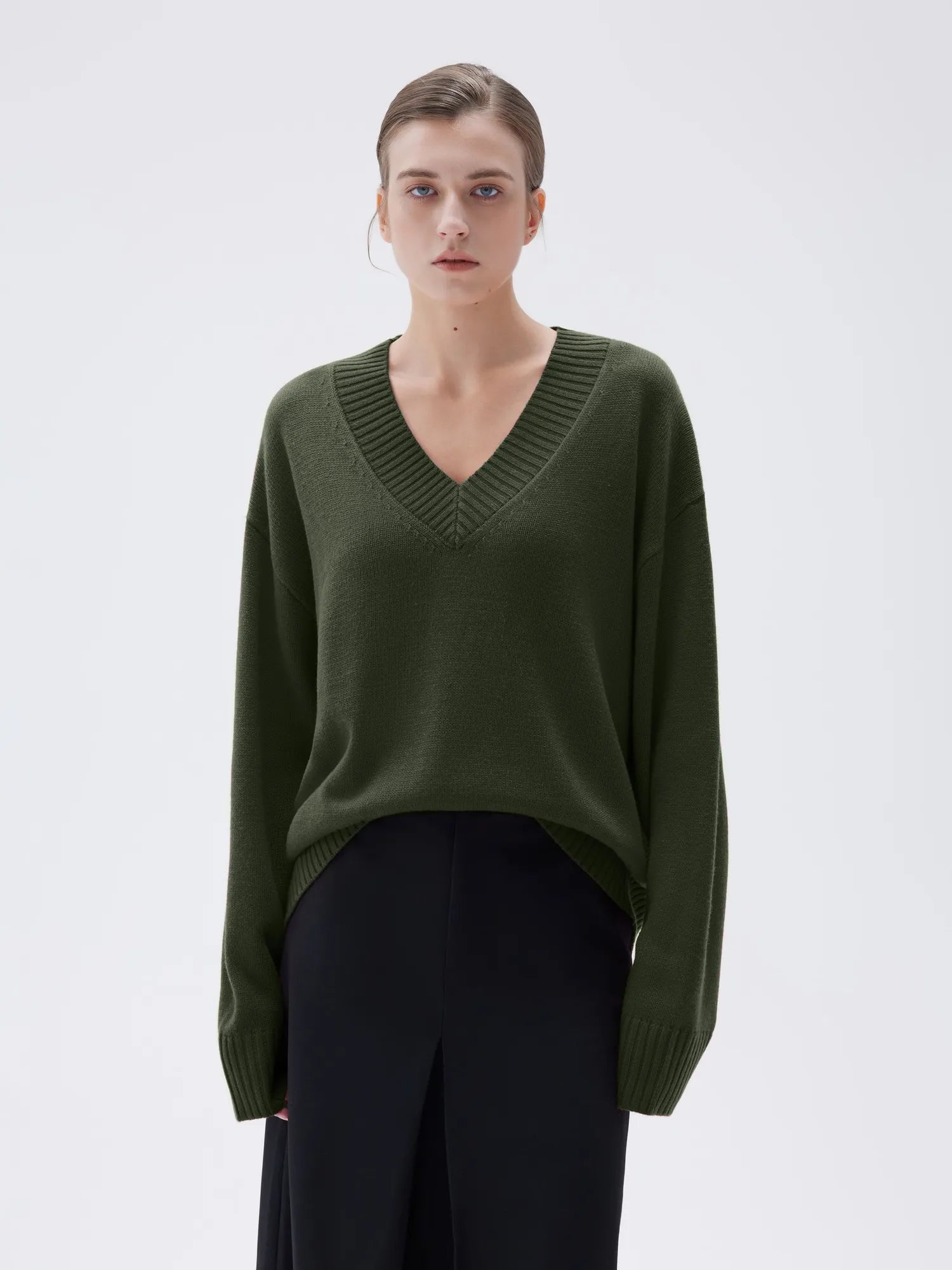 Cashmere Oversized V Neck Sweater